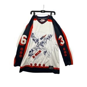 Vtg Marvel X-Men Johnny Blaze Hockey Jersey Mens XL Y2K Streetwear Marvel Comics